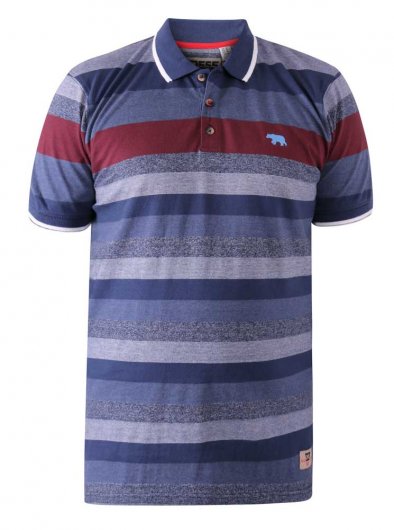 KNIGHTSBRIDGE-D555 Yarn Dyed Jacquard Stripe Polo With Chest Embroidery