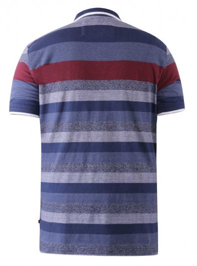 KNIGHTSBRIDGE-D555 Yarn Dyed Jacquard Stripe Polo With Chest Embroidery