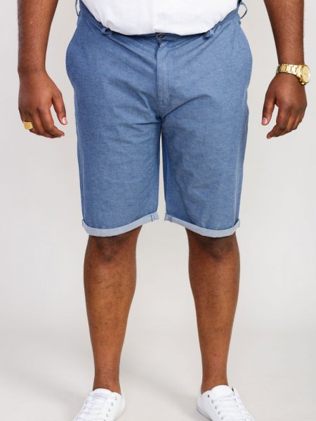 ALDERTON-D555 Stretch Chambray Shorts-Navy-48