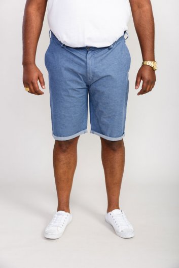 ALDERTON-D555 Stretch Chambray Shorts-Navy-48