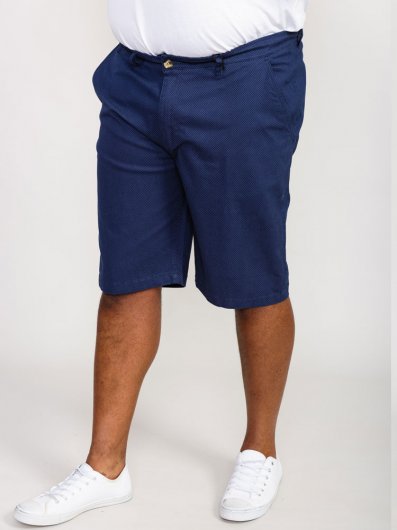 WARREN-D555 Ao Printed Stretch Chino Shorts-Navy-50