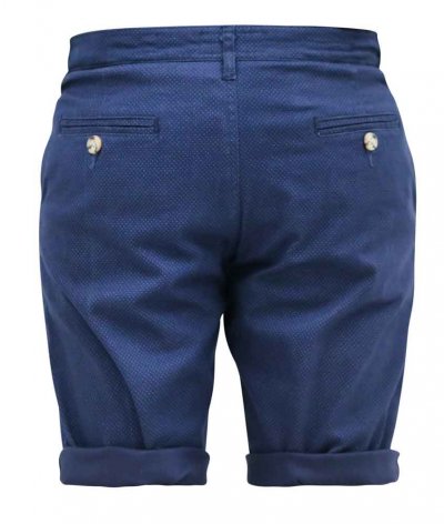 WARREN-D555 Ao Printed Stretch Chino Shorts-Navy-50