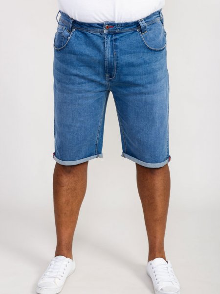 SUFFOLK-D555 Blue Stretch Denim Shorts-Stonewash-42