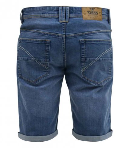 SUFFOLK-D555 Blue Stretch Denim Shorts-Stonewash-42