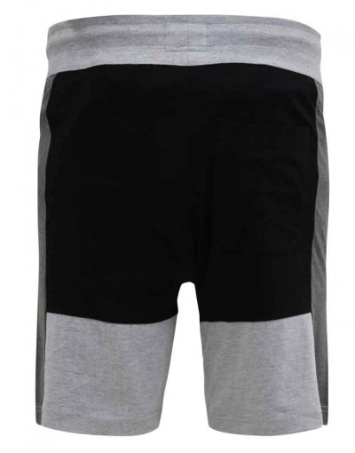 KIRTON-D555 Couture Elasticated Waistband Shorts With Cut And Sew Detail-Black-2XL