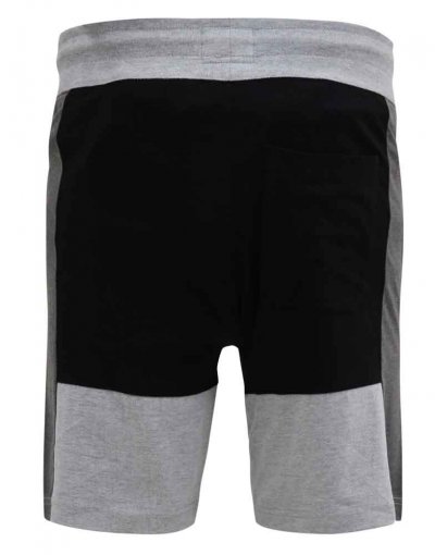 KIRTON-D555 Couture Elasticated Waistband Shorts With Cut And Sew Detail-Black-4XL