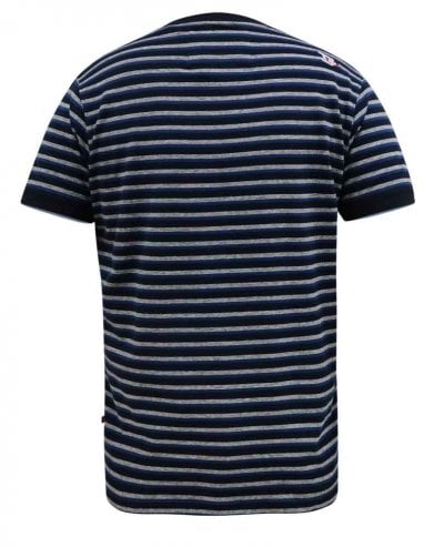 BEAMONT-D555 Jacquard Stripe T-Shirt-Navy-4XL