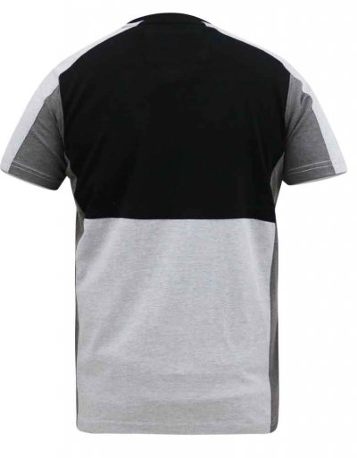 FELIX-D555 Couture Crew Neck T-Shirt With Cut And Sew Detail-Black-5XL