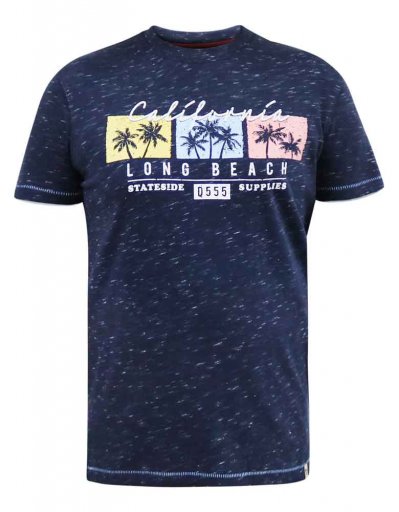 THORNDON-D555 California Long Beach Printed T-Shirt-Navy-6XL