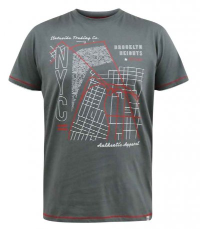 COBBLER-D555 Nyc Birdseye Map Printed T-Shirt-Kingsize Assorted Pack A-(2XL-5XL)