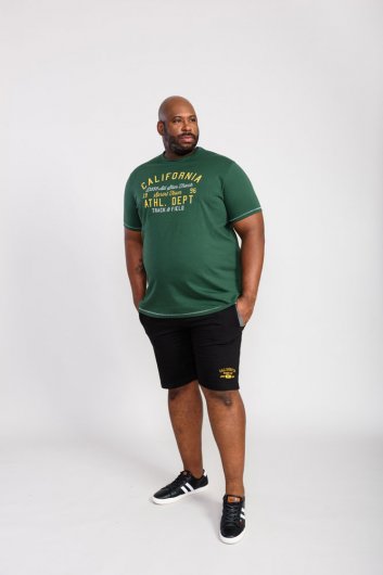 PARNWELL-D555 California Athletics Printed T-Shirt-Green-2XL