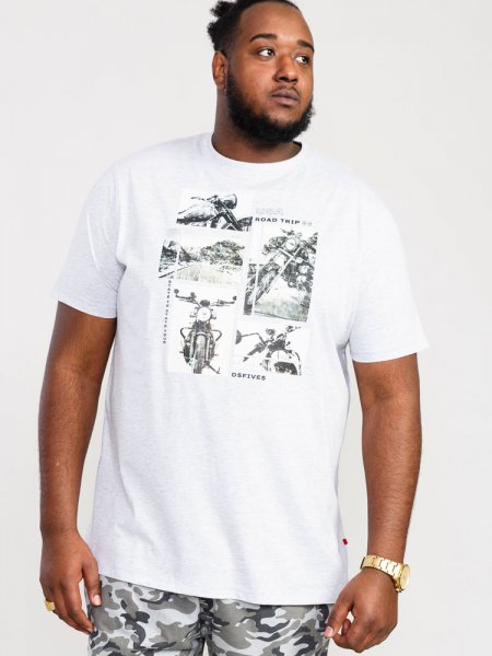 TRAFFORD-D555 Multi Bike Photo Printed T-Shirt-Off White-2XL