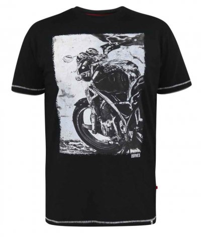 PINEWOOD-D555 Photographic Bike Printed T-Shirt-Black-3XL