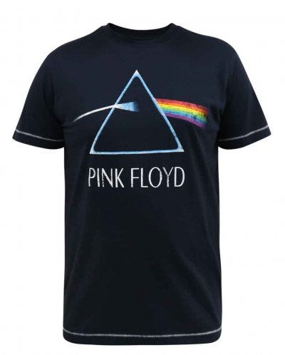 ECLIPSE-D555 Official Pink Floyd Printed Crew Neck T-Shirt-Navy-4XL