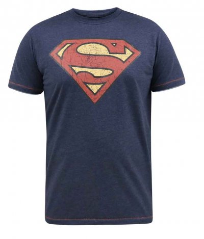 SCAMPTON-D555 Official Superman Printed T-Shirt-Navy-4XL