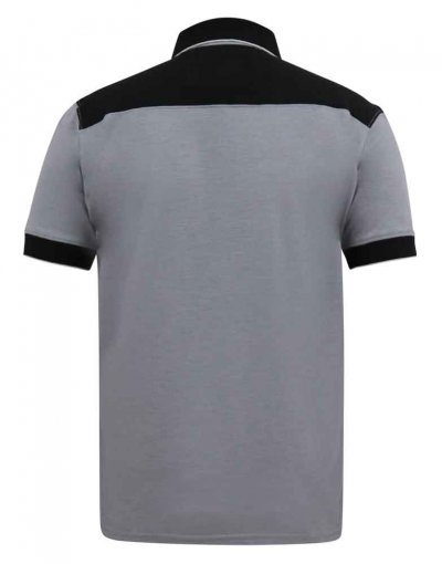 PRINSTEAD-D555 Pique Polo Shirt With Ribbed Collar And Cuff-Grey-3XL