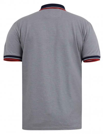 MERSEA-D555 Pique Polo Shirt With Chest Embroidery-Grey-3XL