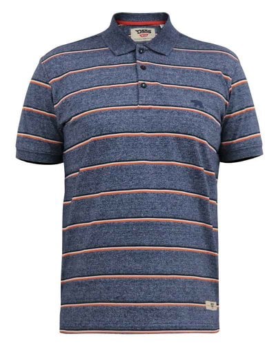 HUMBER-D555 Full Stripe Jersey Polo Shirt-Navy-6XL