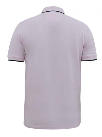 HAMFORD 2-D555 Pique Polo Shirt With 2 Colour Rib Tipping On Collar And Cuffs-Pink-2XL