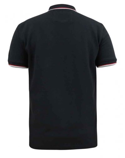 KIRBY-D555 Pique Polo With Two Colour Tipping And Patch Pocket-Black-3XL