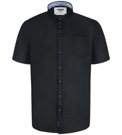 JAMES-D555 Basic Oxford Short Sleeve Shirt-Black