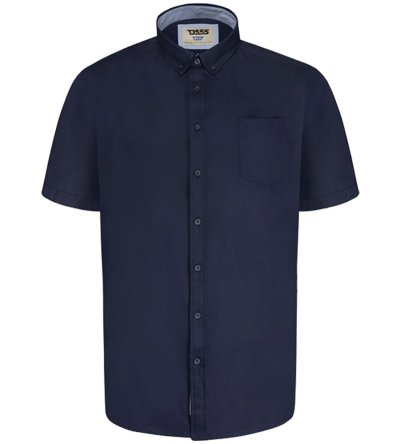 JAMES-D555 Basic Oxford Short Sleeve Shirt-Navy
