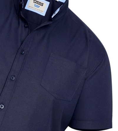JAMES-D555 Basic Oxford Short Sleeve Shirt-Navy