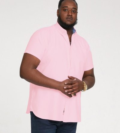 JAMES-D555 Basic Oxford Short Sleeve Shirt-Navy