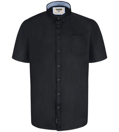 JAMES-D555 Basic Oxford Short Sleeve Shirt-Navy