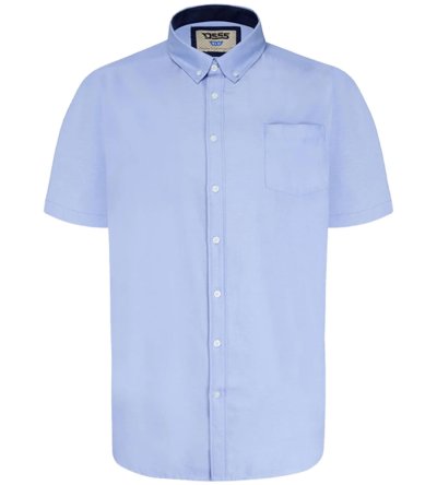 JAMES-D555 Basic Oxford Short Sleeve Shirt-Navy