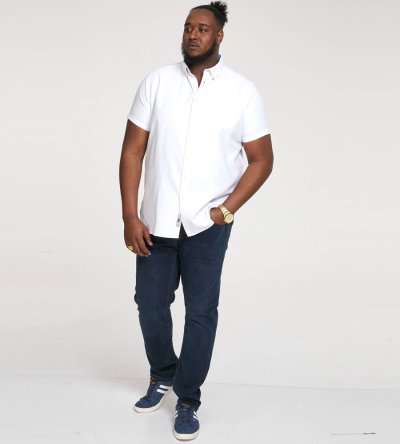 JAMES-D555 Basic Oxford Short Sleeve Shirt-Navy