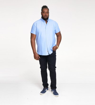 JAMES-D555 Basic Oxford Short Sleeve Shirt-Navy