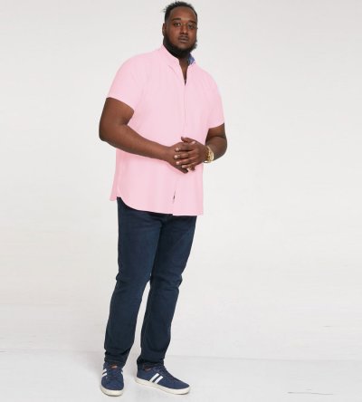 JAMES-D555 Basic Oxford Short Sleeve Shirt-Navy