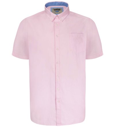 JAMES-D555 Basic Oxford Short Sleeve Shirt-Pink