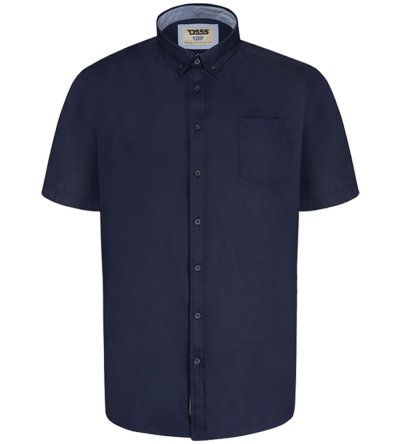 JAMES-D555 Basic Oxford Short Sleeve Shirt-Blue