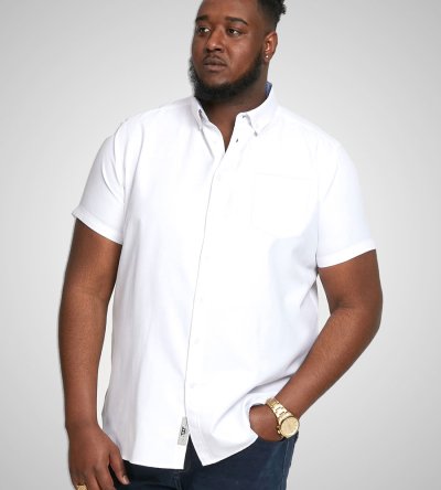 JAMES-D555 Basic Oxford Short Sleeve Shirt-White