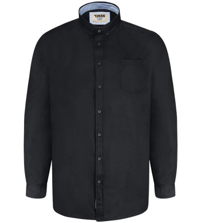 RICHARD-D555 Basic Oxford Long Sleeve Shirt-Black