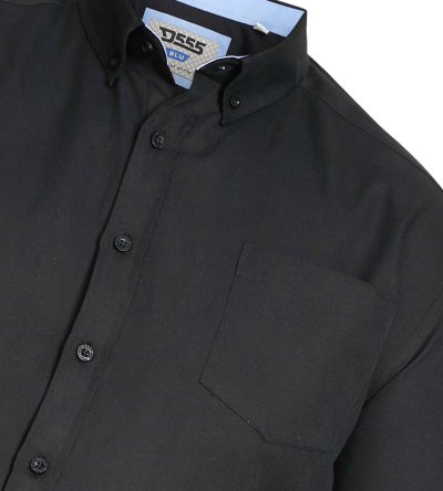 RICHARD-D555 Basic Oxford Long Sleeve Shirt-Black