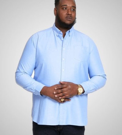 RICHARD-D555 Basic Oxford Long Sleeve Shirt-Navy