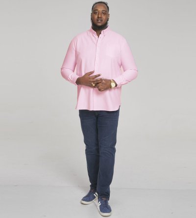 RICHARD-D555 Basic Oxford Long Sleeve Shirt-Navy