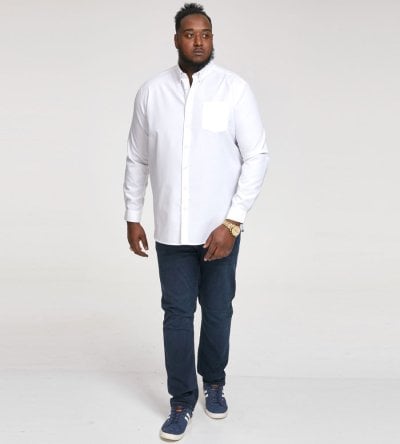 RICHARD-D555 Basic Oxford Long Sleeve Shirt-Navy