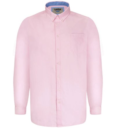 RICHARD-D555 Basic Oxford Long Sleeve Shirt-Pink