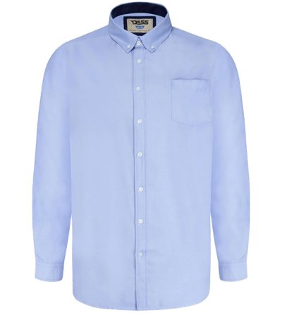 RICHARD-D555 Basic Oxford Long Sleeve Shirt-Blue