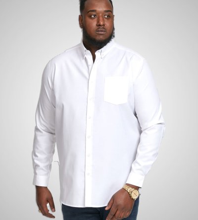 RICHARD-D555 Basic Oxford Long Sleeve Shirt-White