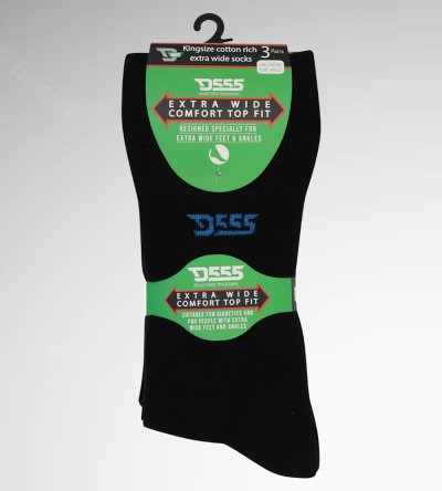 HAROLD-D555 Pack Of 3 Extra Wide Comfort Fit Socks