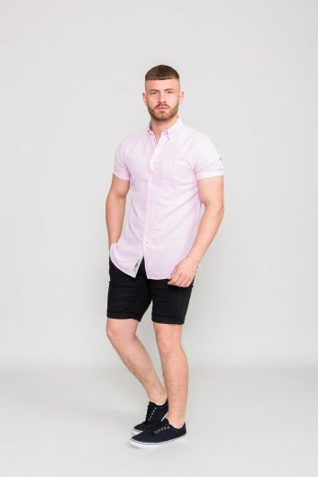 STRATFORD 1-D555 Short Sleeve Button Down Shirt