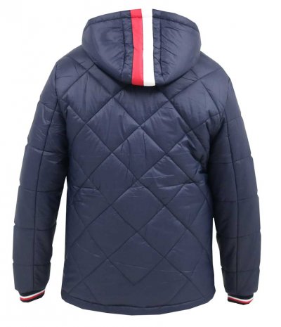 ANGUS-D555 Diamond Quilted Puffer Jacket With Hood and Ribbed Cuffs