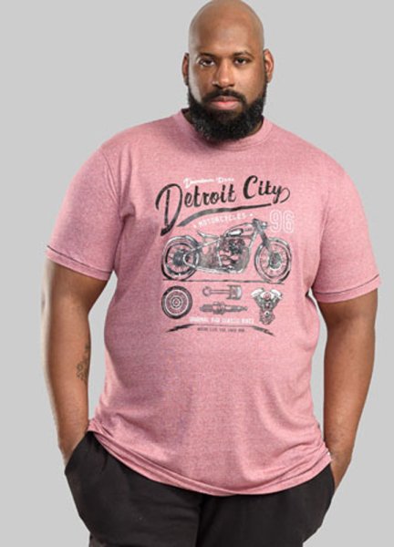 DOWNTON-D555 Detroit City Motorcycle Printed T-Shirt