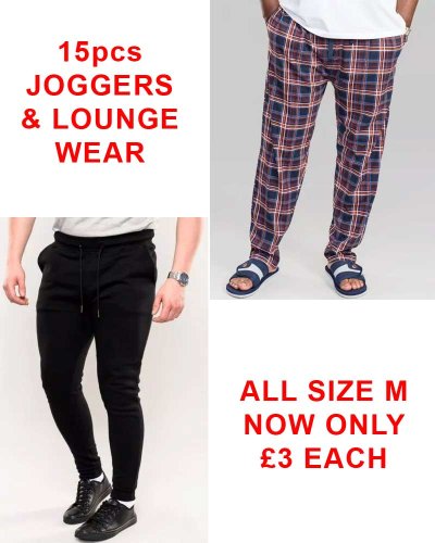 Assorted Jogger & Loungewear bundle of 15 pcs in 2 different styles all size M