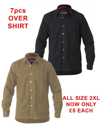 Assorted Over shirt bundle of 7 Overshirts in 2 colours all size 2XL